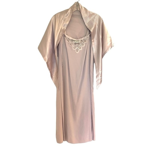 Vintage Albert Nipon Silk Sleeveless Slip Dress Lavender Purple Wrap Shawl 6 - Picture 3 of 14